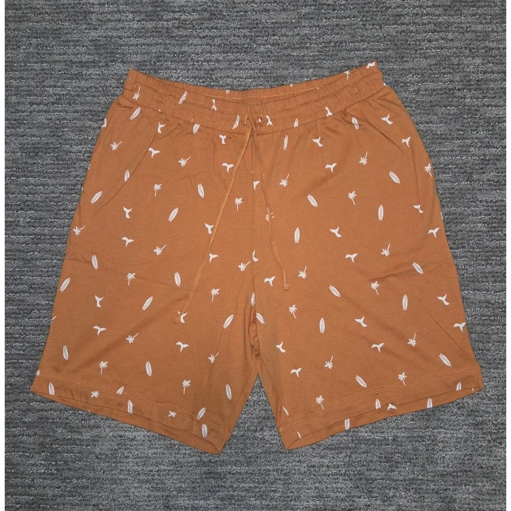 Cosabella Men's Orange Pacific Lounge Pajama Set Short Sleeve Shirt & Shorts M
